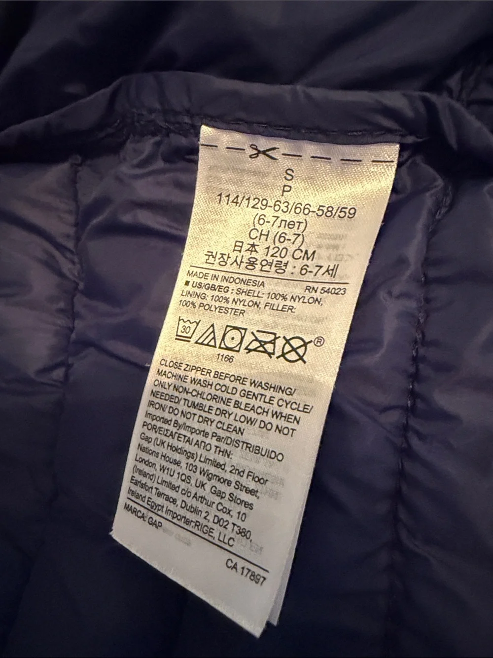 GAP Kids Hooded Puffer Jacket - Navy Blue